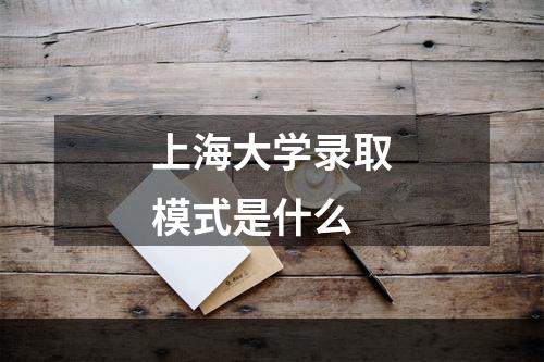 上海大学录取模式是什么