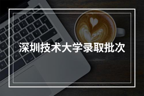 深圳技术大学录取批次