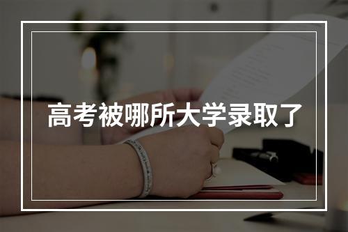 高考被哪所大学录取了