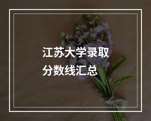 江苏大学录取分数线汇总