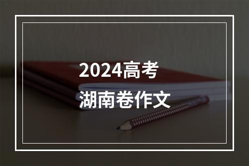 2024高考湖南卷作文