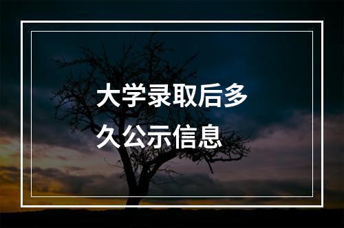 大学录取后多久公示信息