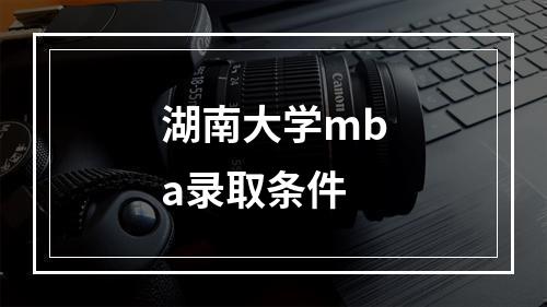 湖南大学mba录取条件