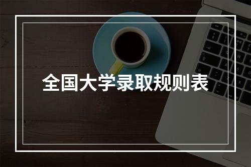 全国大学录取规则表