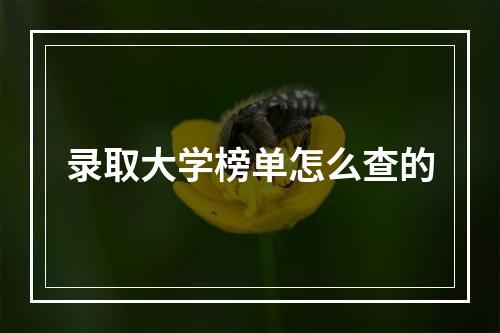 录取大学榜单怎么查的