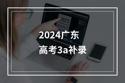 2024广东高考3a补录