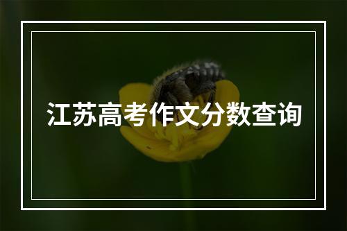 江苏高考作文分数查询