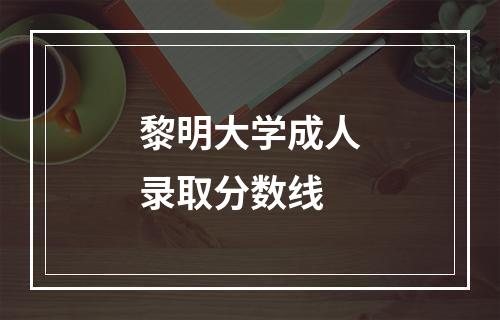 黎明大学成人录取分数线