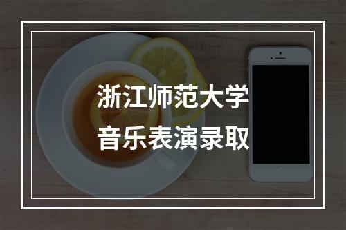 浙江师范大学音乐表演录取