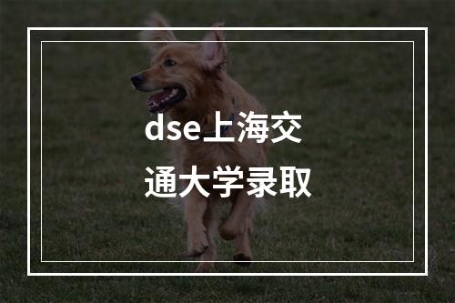 dse上海交通大学录取