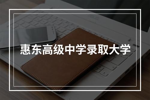 惠东高级中学录取大学