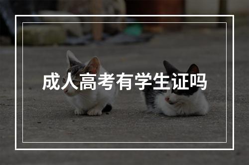 成人高考有学生证吗