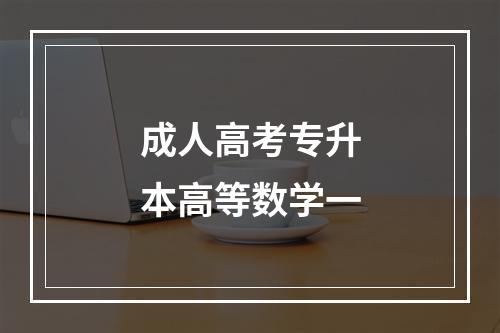 成人高考专升本高等数学一