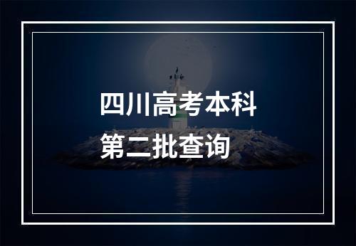 四川高考本科第二批查询