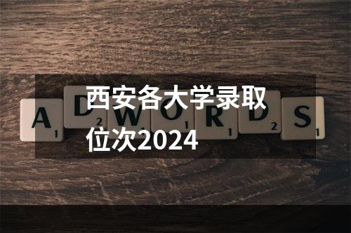 西安各大学录取位次2024