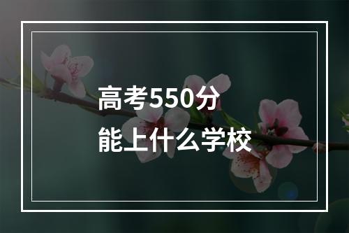 高考550分能上什么学校