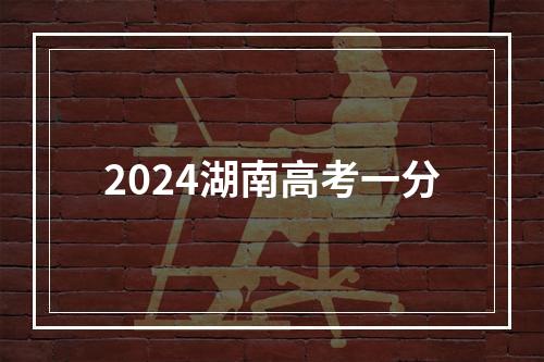 2024湖南高考一分