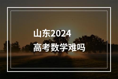 山东2024高考数学难吗