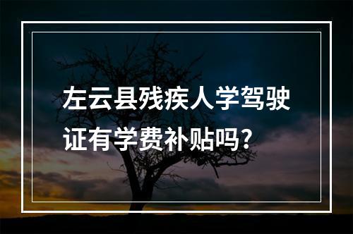 左云县残疾人学驾驶证有学费补贴吗?