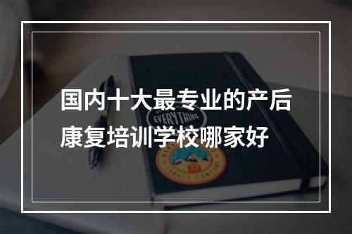 国内十大最专业的产后康复培训学校哪家好