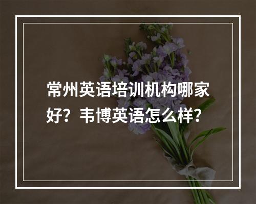 常州英语培训机构哪家好？韦博英语怎么样？