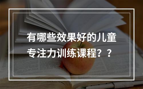 有哪些效果好的儿童专注力训练课程？？