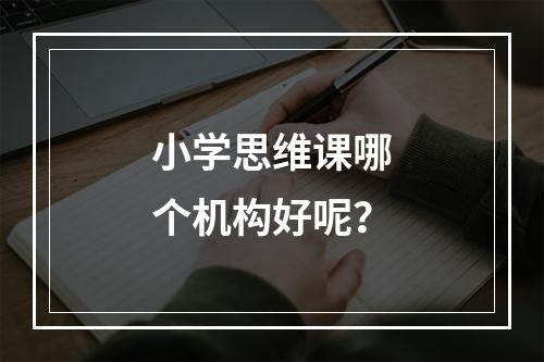 小学思维课哪个机构好呢？