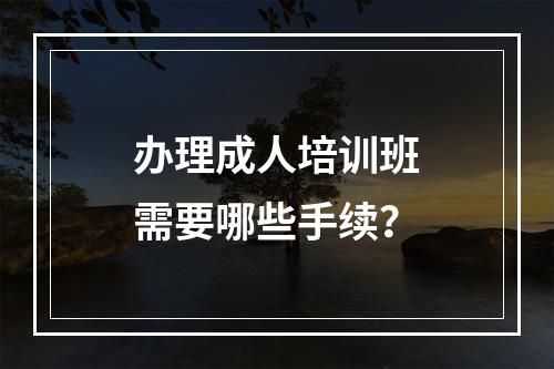 办理成人培训班需要哪些手续？