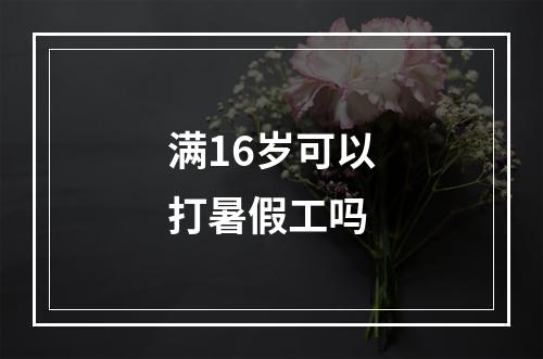 满16岁可以打暑假工吗