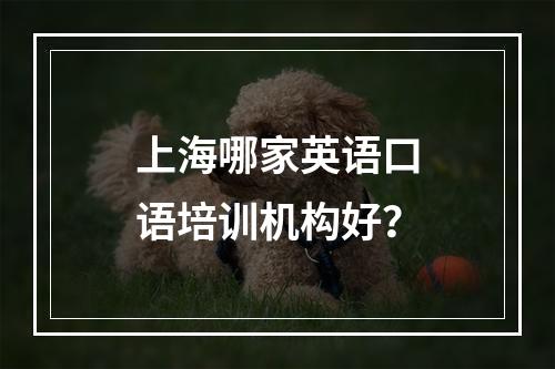 上海哪家英语口语培训机构好？