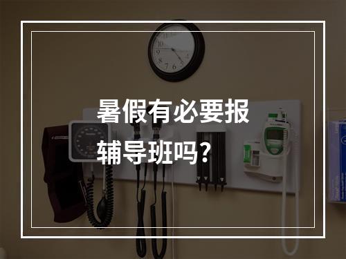 暑假有必要报辅导班吗?