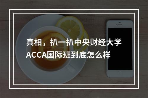 真相，扒一扒中央财经大学ACCA国际班到底怎么样