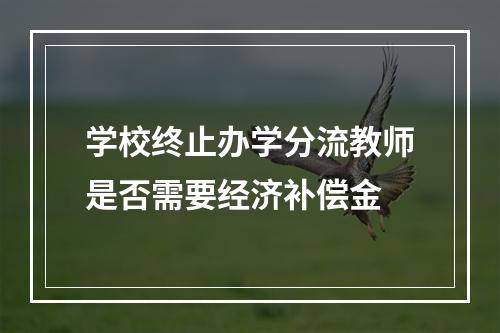 学校终止办学分流教师是否需要经济补偿金