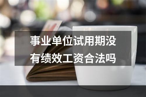 事业单位试用期没有绩效工资合法吗