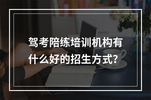 驾考陪练培训机构有什么好的招生方式？