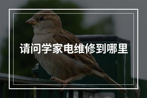 请问学家电维修到哪里