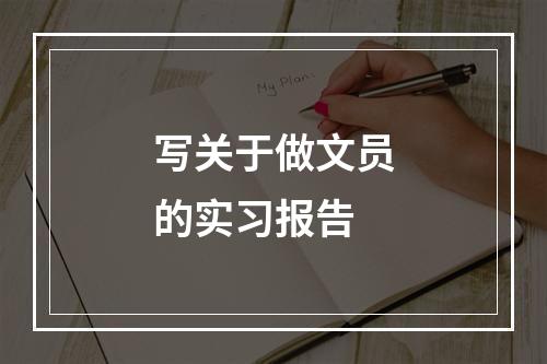 写关于做文员的实习报告