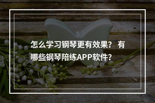 怎么学习钢琴更有效果？ 有哪些钢琴陪练APP软件？