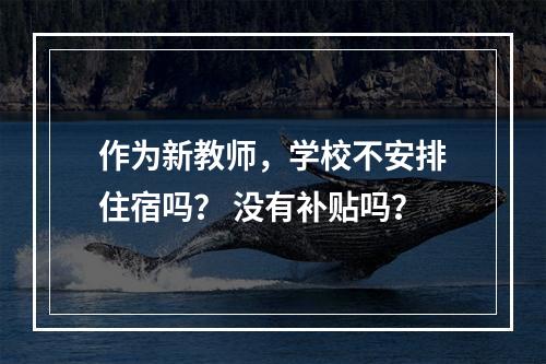 作为新教师，学校不安排住宿吗？ 没有补贴吗？