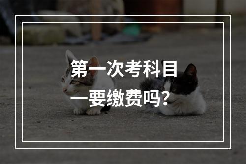 第一次考科目一要缴费吗？