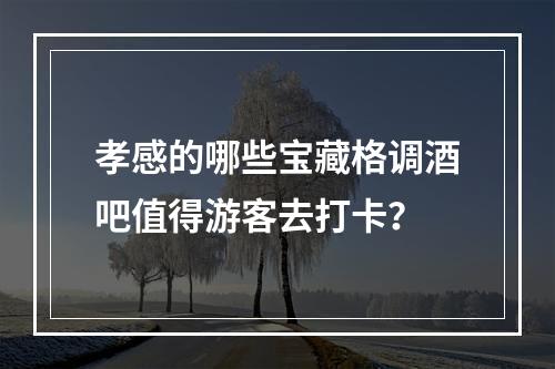 孝感的哪些宝藏格调酒吧值得游客去打卡？