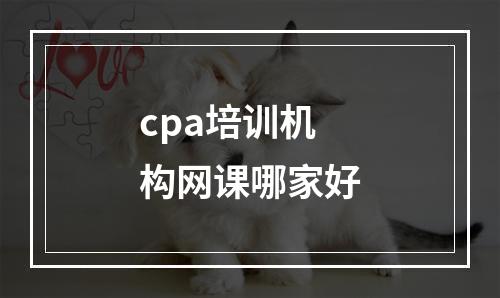 cpa培训机构网课哪家好