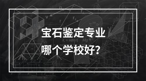 宝石鉴定专业哪个学校好？