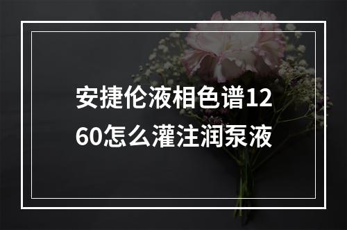 安捷伦液相色谱1260怎么灌注润泵液