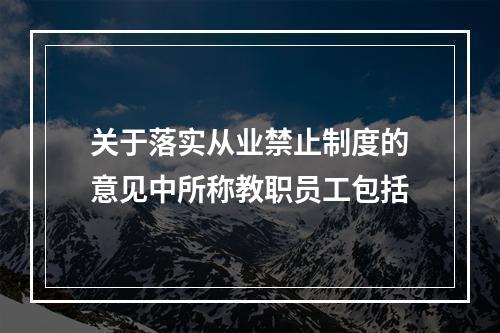 关于落实从业禁止制度的意见中所称教职员工包括