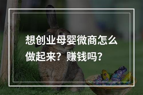 想创业母婴微商怎么做起来？赚钱吗？