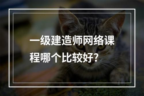 一级建造师网络课程哪个比较好?