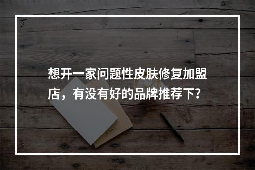 想开一家问题性皮肤修复加盟店，有没有好的品牌推荐下？