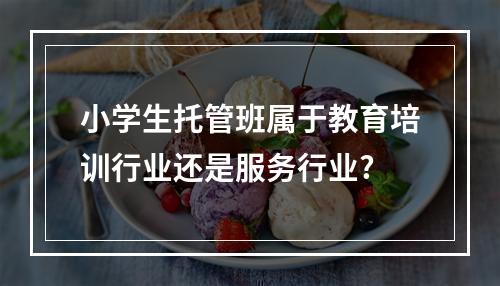 小学生托管班属于教育培训行业还是服务行业?