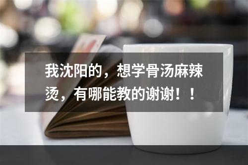 我沈阳的，想学骨汤麻辣烫，有哪能教的谢谢！！